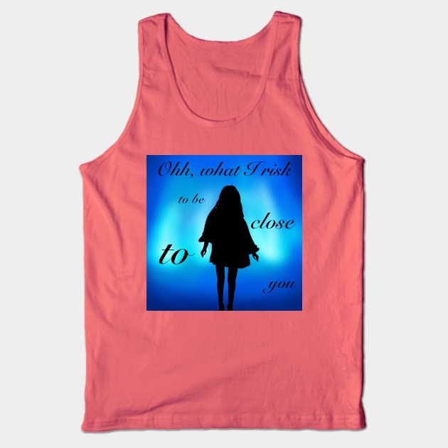 faouzia silhouette with lyrics and blue northern lights Tank Top by Simplephotoqueen